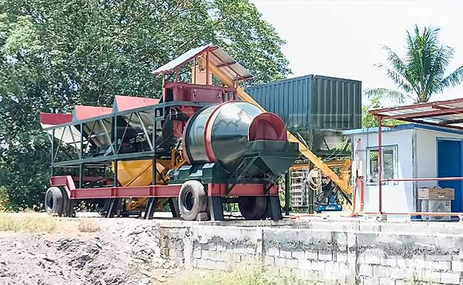 drum mobile concrete batching plant case