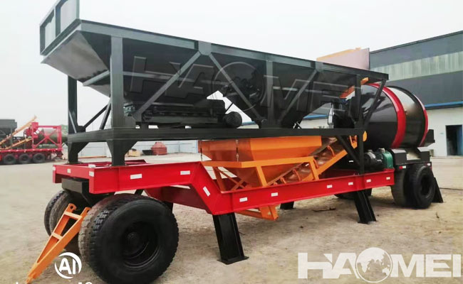 drum mixer type mobile concrete batching plant